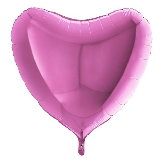 Folieballong Stor Hjärta Rosa - 91 cm