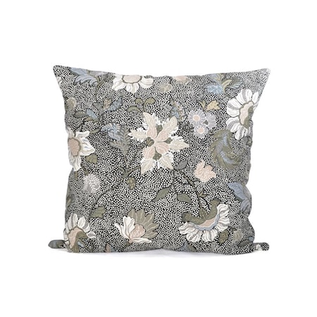 Flower Kuddfodral 50x50cm Linne Svart