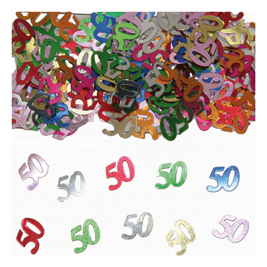 Konfetti Siffra 50 Flerfärgad