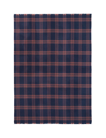 Check Pläd Alpacka ull Blå/Röd