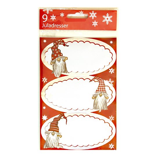 Juletiketter God Jul - 9-pack