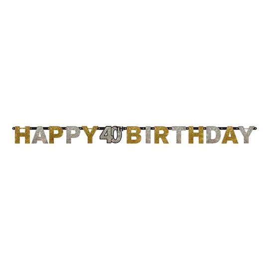 Bokstavsgirlang Happy Birthday 40 år
